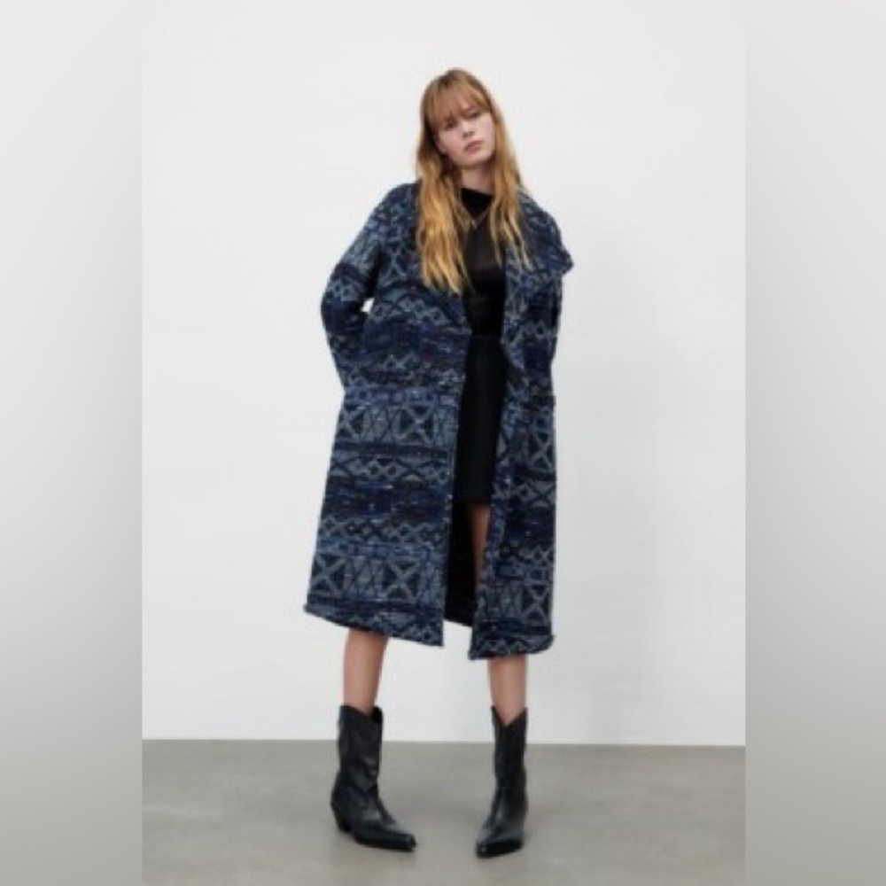 Zara Fluid Jacquard Coat *Limited Edition*